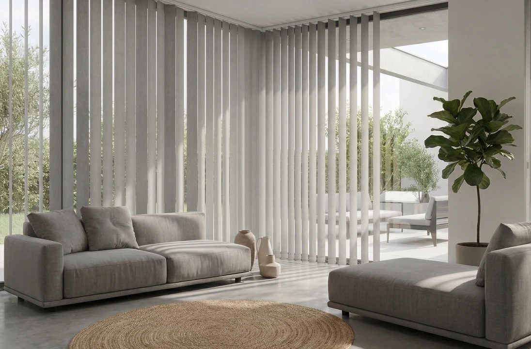Cortinas Verticales a medida instaladas en villa de Marbella
